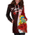 Tuvalu Polynesian Hoodie Dress - Coat Of Arm With Hibiscus - Polynesian Pride