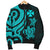 Wallis and Futuna Men's Bomber Jacket - Turquoise Tentacle Turtle - Polynesian Pride