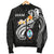 Guam Men's Bomber Jacket - Guam Seal Polynesian Patterns Plumeria (Black) - Polynesian Pride