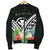 Hawaii Men's Bomber Jacket - Hawaii Coat of Arms & Polynesian Tropical Flowers White - Polynesian Pride