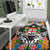 Fiji Area Rug - Coat OfArms With Tropical Flowers - Polynesian Pride