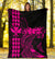 Hawaii Map Kanaka Polynesian Hula Girl Premium Blanket - Pink - Polynesian Pride