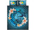 Papua New Guinea 3 Polynesian Quilt Bed Set - Blue Plumeria Animal Tattoo - Polynesian Pride