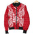 New Caledonia Polynesian Men's Bomber Jacket Map Red White - Polynesian Pride