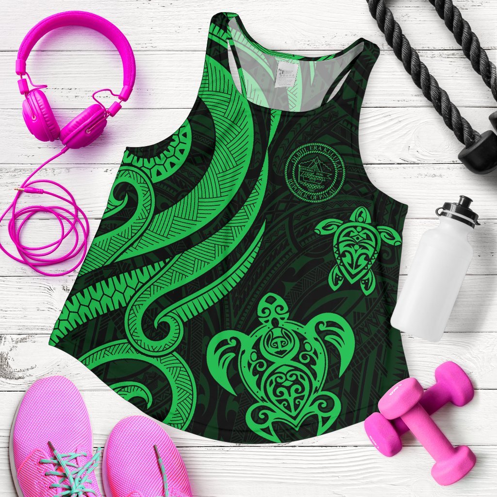 Palau Women's Racerback Tank - Green Tentacle Turlte Green - Polynesian Pride