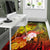 Fiji Custom Personalised Area Rug - Humpback Whale with Tropical Flowers (Yellow) - Polynesian Pride