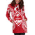 Guam Polynesian Hoodie Dress Map Red White - Polynesian Pride