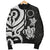 Cook Islands Men's Bomber Jaket - White Tentacle Turtle - Polynesian Pride