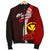 Hawaii Polynesian Men's Bomber Jacket - Coat Of Arm With Hibiscus - Polynesian Pride