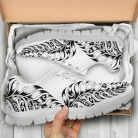 New Zealand Silver Fern Sneakers, Maori Koru Tattoo - Polynesian Pride