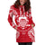 Tuvalu Polynesian Hoodie Dress Map Red White - Polynesian Pride