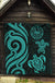 Tahiti Polynesian Premium Quilt - Turquoise Tentacle Turtle - Polynesian Pride