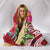 Polynesian Samoa Hooded Blanket - Summer Plumeria (Red) - Polynesian Pride