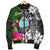 Guam Men Bomber Jacket - Turtle Plumeria Banana Leaf - Polynesian Pride