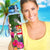 Fiji Hydro Tracking Bottle White - Turtle Plumeria Banana Leaf - Polynesian Pride