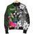 Kosrae Men Bomber Jacket - Turtle Plumeria Banana Leaf - Polynesian Pride