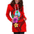 Guam Polynesian Women's Hoodie Dress - Floral With Seal Red - Polynesian Pride