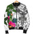 Marshall Islands Custom Personalised Men's Bomber Jacket White - Turtle Plumeria Banana Leaf - Polynesian Pride