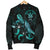 Niue Polynesian Men's Bomber Jacket - Turtle With Blooming Hibiscus Turquoise - Polynesian Pride