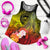 Polynesian Hawaii Women's Racerback Tank - Humpback Whale with Tropical Flowers (Yellow) Yellow - Polynesian Pride