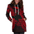 Papua New Guinea Polynesian Hoodie Dress Map Red - Polynesian Pride