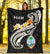 Guam Premium Blanket - Guam Seal Polynesian Patterns Plumeria (Black) - Polynesian Pride