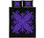 Hawaiian Quilt Bed Set Royal Pattern - Black And Purple - A2 Style - Polynesian Pride