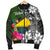 Tokelau Men Bomber Jacket - Turtle Plumeria Banana Leaf - Polynesian Pride