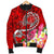 Hawaii Men's Bomber Jacket - Turtle Plumeria Polynesian Tattoo Red Color - Polynesian Pride