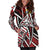 Tonga Women's Hoodie Dress - Tribal Flower Special Pattern Red Color - Polynesian Pride