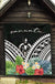 Vanuatu Premium Quilt - Vanuatu Coat of Arms & Polynesian Tropical Flowers White - Polynesian Pride
