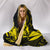 Hawaii Map Kanaka Polynesian Hula Girl Hooded Blanket - Yellow - Polynesian Pride