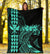 Hawaii Map Kanaka Polynesian Hula Girl Premium Blanket - Turquoise - Polynesian Pride