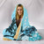 Cook Islands Hooded Blanket - Blue Turtle Hibiscus - Polynesian Pride