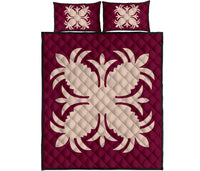 Hawaiian Quilt Bed Set Royal Pattern - Pink - A2 Style - Polynesian Pride