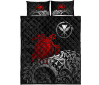 Hawaii Polynesian Quilt Bed Set - Hawaii Kanana Maoli & Red Turtle - Polynesian Pride