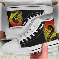 Samoa High Top Shoes - Samoa Polynesian Decorative Patterns Unisex White - Polynesian Pride