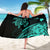 Hawaii Map Plumeria Polynesian Turquoise Turtle Sarong - Polynesian Pride