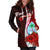 Guam Polynesian Custom Personalised Hoodie Dress - Coat Of Arm With Hibiscus - Polynesian Pride