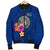 American Samoa Polynesian Men's Bomber Jacket - Floral With Seal Blue - Polynesian Pride