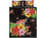 Hibiscus Plumeria Turtle Quilt Bed Set Black - Polynesian Pride