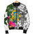 Tuvalu Custom Personalised Men's Bomber Jacket White - Turtle Plumeria Banana Leaf - Polynesian Pride