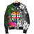 Fiji Men Bomber Jacket - Turtle Plumeria Banana Leaf - Polynesian Pride