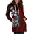 Samoa Polynesian Women's Hoodie Dress Red - Turtle With Hook - Polynesian Pride