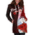 Marshall Islands Polynesian Custom Personalised Hoodie Dress - Coat Of Arm With Hibiscus - Polynesian Pride