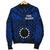 Cook Island Men's Bomber Jacket - Seal With Polynesian Tattoo Style ( Blue) - Polynesian Pride