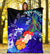 American Samoa Polynesian Custom Personalised Premium Blanket - Humpback Whale with Tropical Flowers - Polynesian Pride