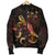 FiJi Polynesian Men's Bomber Jacket - Turtle With Blooming Hibiscus Gold - Polynesian Pride