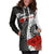 Tahiti Polynesian Custom Personalised Hoodie Dress - Coat Of Arm With Hibiscus White - Polynesian Pride