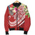 Polynesian American Samoa Men's Bomber Jacket - Summer Plumeria (Red) - Polynesian Pride